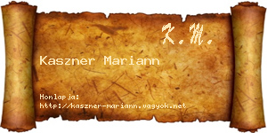 Kaszner Mariann névjegykártya